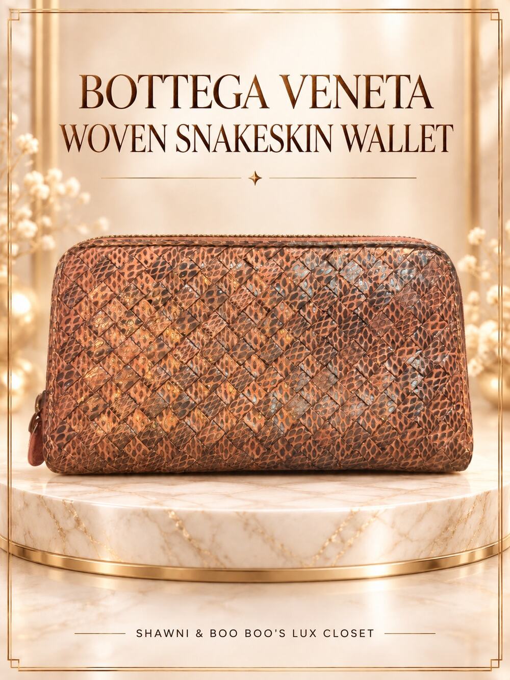 CW007 Bottega Veneta Intrecciato Pink Python Long Wallet